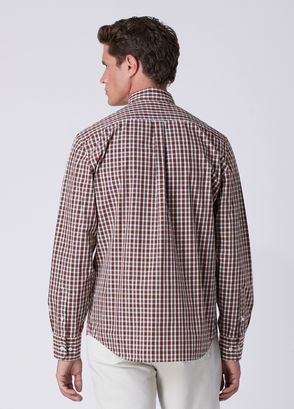 Beymen Club Comfort Fit Kahverengi Beyaz Ekose Desenli Gömlek - 6