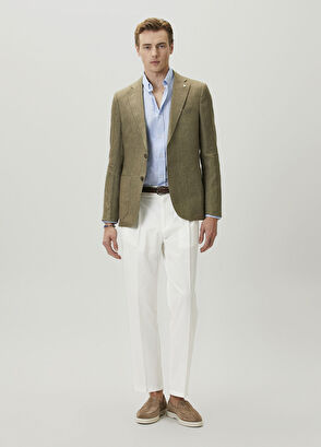 Beymen Club Khaki Linen Blazer - 3