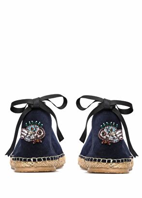 Beymen Club Lacivert Taş İşleme Detaylı Kadın Süet Espadril - 4