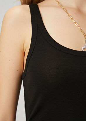 Beymen Club Black Thin Ribbed Tank Top - 6