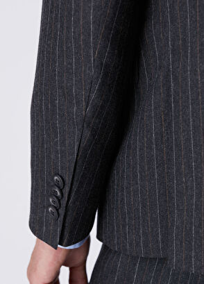 Beymen Club Beige Mink Striped Wool Coat - 8
