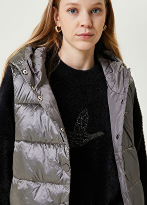 Beymen Club Grey Hooded Puff Vest - 4