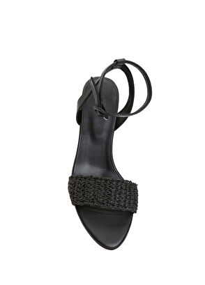 Beymen Club Siyah Örgü Bantlı Kadın Deri Sandalet - 9