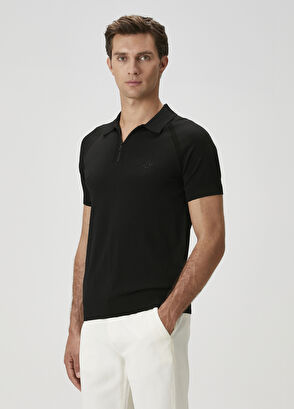 Beymen Club Siyah Polo Yaka Kısa Kollu Triko - 4