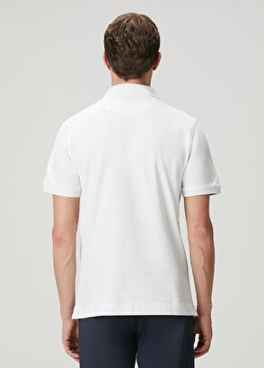 Beymen Club Beyaz Comfort Fit Yaka Altı Baskılı Polo T-shirt - 5