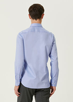Beymen Club Slim Fit Mavi Beyaz Normal Yaka Gömlek - 4