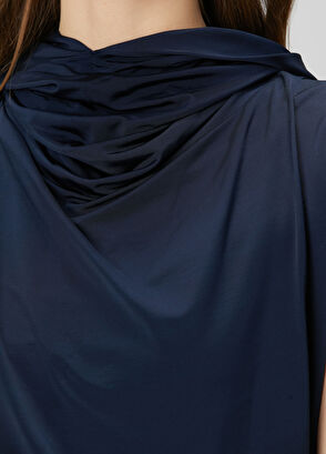 Magda Butrym Lacivert Drapeli Bluz - 6