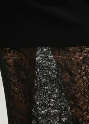 Beymen Club Siyah Dantel Garnili Maksi Triko Etek - 6