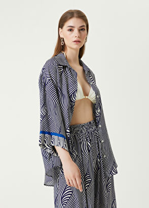 Beymen Club Navy White Silk Shirt - 3