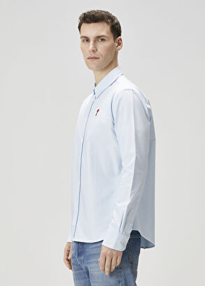 Mavi Logo Nakışlı Gömlek - Görsel 4