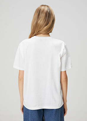 Beymen Club Kırık Beyaz Hotfix Logolu T-shirt - 5