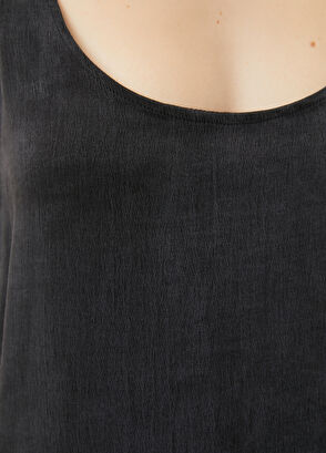 Beymen Club Antrasit Cupro Kolsuz Bluz - 6