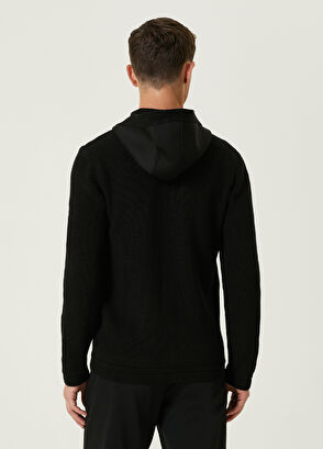 Beymen Club Siyah Kapüşonlu Triko Mont - 5