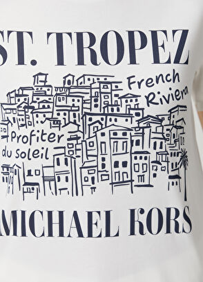 Michael Michael Kors Beyaz Organik Pamuk T-shirt - 5
