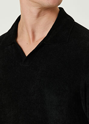 Beymen Club Siyah Havlu Dokulu Kısa Kollu Triko - 6