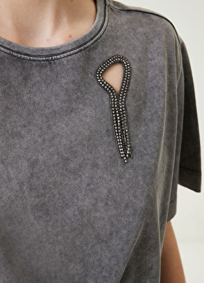 Beymen Club Grey Stone Detail T-shirt - 5