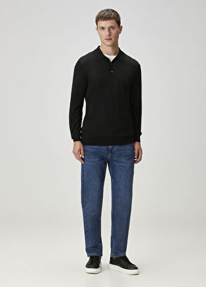Beymen Collection Siyah Polo Yaka Yün Triko - 3