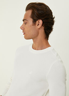 Beymen Club Beyaz Petek Örgü Dokulu Kazak - 7