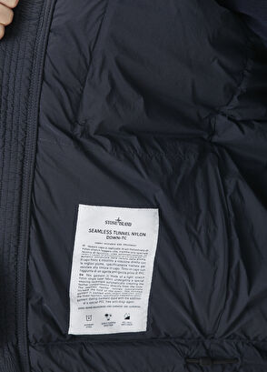 Stone Island Lacivert Kapüşonlu Puff Mont - 6