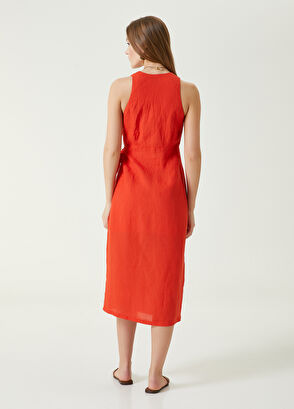 Beymen Club Mercan Uzun Keten Elbise - 6