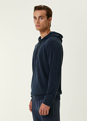 Beymen Club Lacivert Kapüşonlu Piksel Kaz Nakışlı Sweatshirt - 3