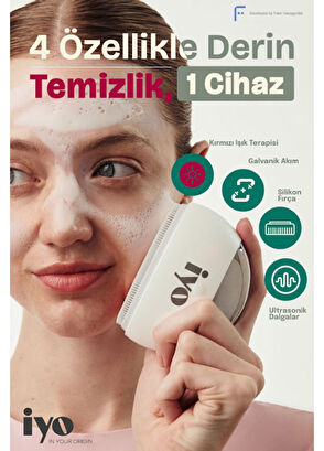 İyo Trio RF Facial Care+Ultrasonic Wave Face Cleanser Cilt Temizleme Cihazı - 8