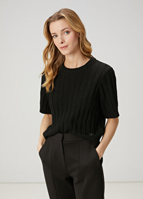 Beymen Club Black Short Sleeve Sweater - 4