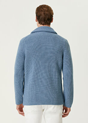 Beymen Collection Mavi Yün Triko Hırka - 5