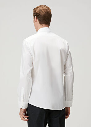 Custom Fit Beyaz Gömlek - Görsel 7