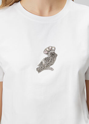 Beymen Club Kırık Beyaz Taş İşlemeli T-shirt - 6
