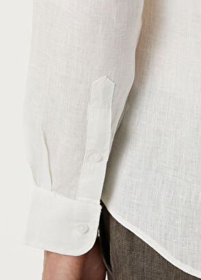 Beymen Club Comfort Fit Linen Shirt With Tonal Embroidery - 8