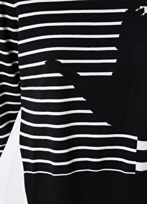 Beymen Club Siyah Çizgili Logolu Kazak - 5