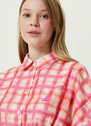 Beymen Club Pembe Ekoseli Mini Gömlek Elbise - 4