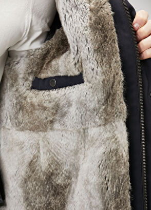 Lacivert Kapüşonlu Parka - Görsel 10