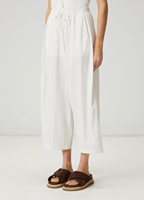 Beymen Club Kırık Beyaz Barrel Fit Teknik Kumaş Pantolon - 4