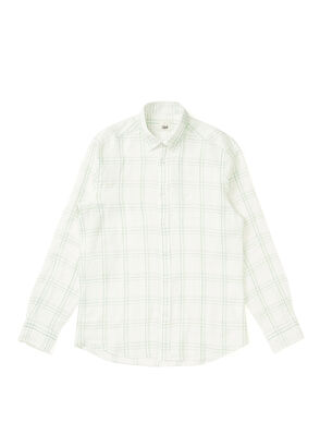 Beymen Club Comfort Fit Dijital Ekose Baskılı Keten Gömlek - 6