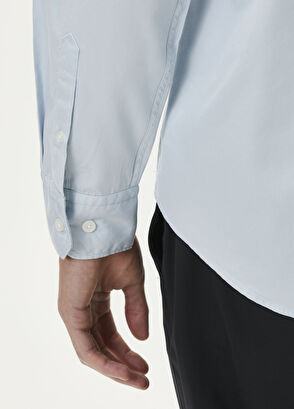 Beymen Club Comfort Fit Blue Tencel Twill Shirt - 8