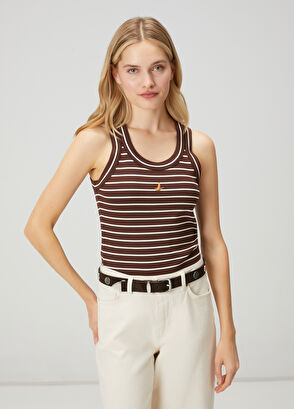 Beymen Club Kahverengi Çizgili Atlet - 4