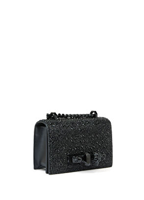 McQueen Mini Jewelled Siyah İşlemeli Kadın Çanta - 4