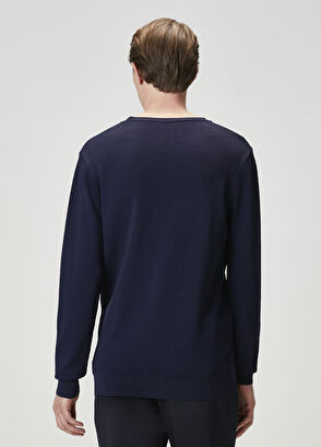 Beymen Club Navy Blue Honeycomb Knit Textured Sweater - 5