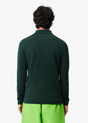 Lacoste L.12.12 Yeşil Polo Yaka Slim Fit Uzun Kollu Erkek Triko T-shirt - 3