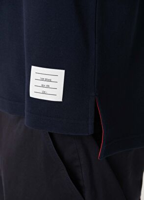 Thom Browne Lacivert Logo Jakarlı Uzun Kollu T-shirt - 6