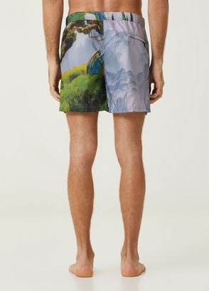 Valentino Blue Figure Patterned Swimsuit - 4