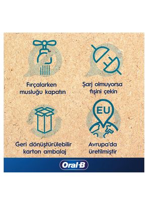 Oral-B D103 Vitality Pro Cross Action Siyah Lila 2'li Şarjlı Diş Fırçası - 7