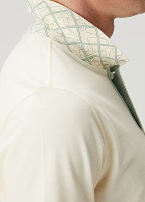 Beymen Club Krem Comfort Fit Yaka Altı Baskılı Polo T-shirt - 8