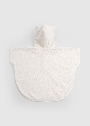 Little Gusto Leopard Print Ecru Organic Cotton Baby Towel Poncho - 4