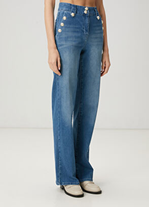 Beymen Club Mavi Flared Jean Pantolon - 3