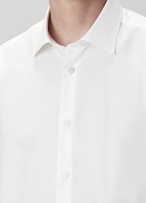 Beymen Club Comfort Fit White Non-Iron Twill Shirt - 8