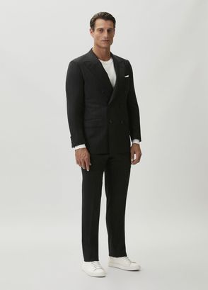 Kiton Black Stripe Pattern Wool Suit - 4