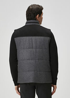 Beymen Club Antrasit Melanj Süet Garnili Yün Yelek - 5